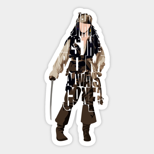 The Pirate Lord of the Caribbean Sea Sticker by inspirowl